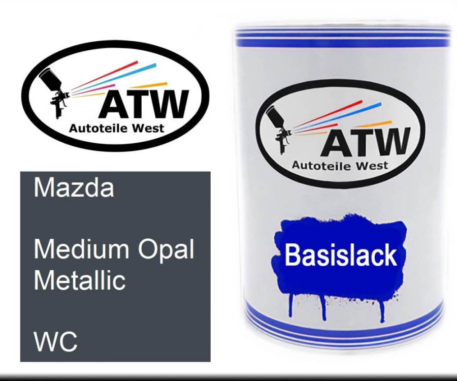 Mazda, Medium Opal Metallic, WC: 500ml Lackdose, von ATW Autoteile West.